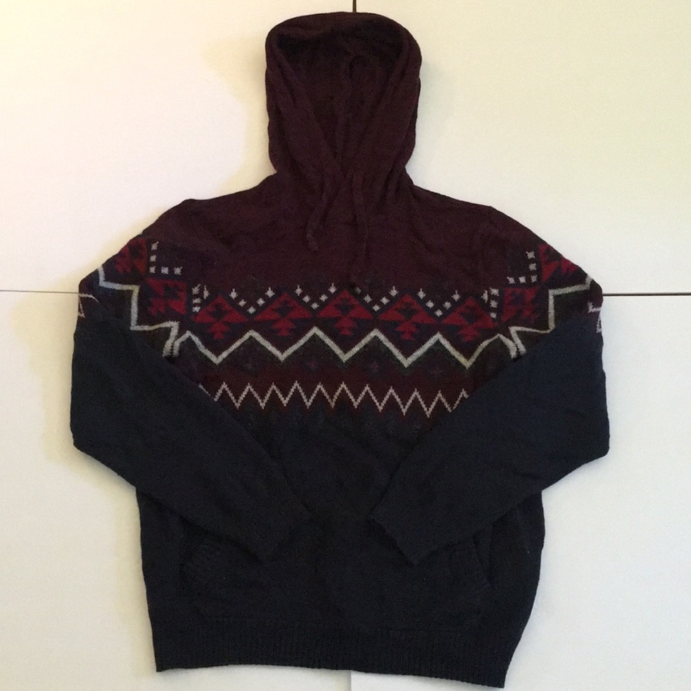 American Eagle Aztec Hooded Sweater